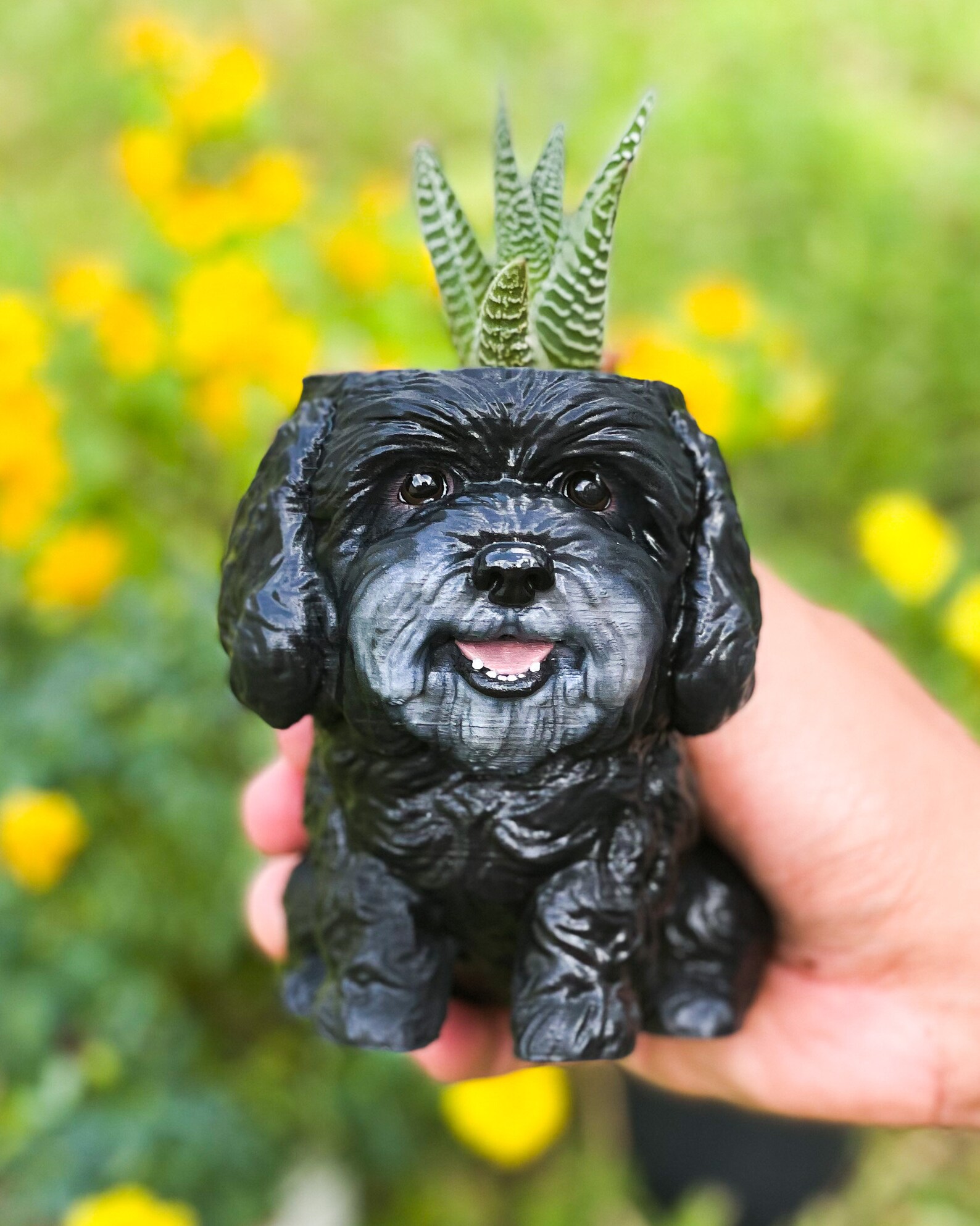 Goldendoodle Dog Custom Plant Pot Personalized Dog Statue 3d Etsy