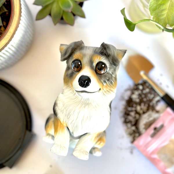 Australian Shepherd Planter Gift Set - Easy Gardening, Personalized Dog Decor