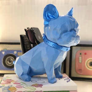 French Bulldog Desktop Organizer, 3D Printed, Makeup Organizer, Modern Art, Pen Organizer, Pen Holder, decoration figure image 5