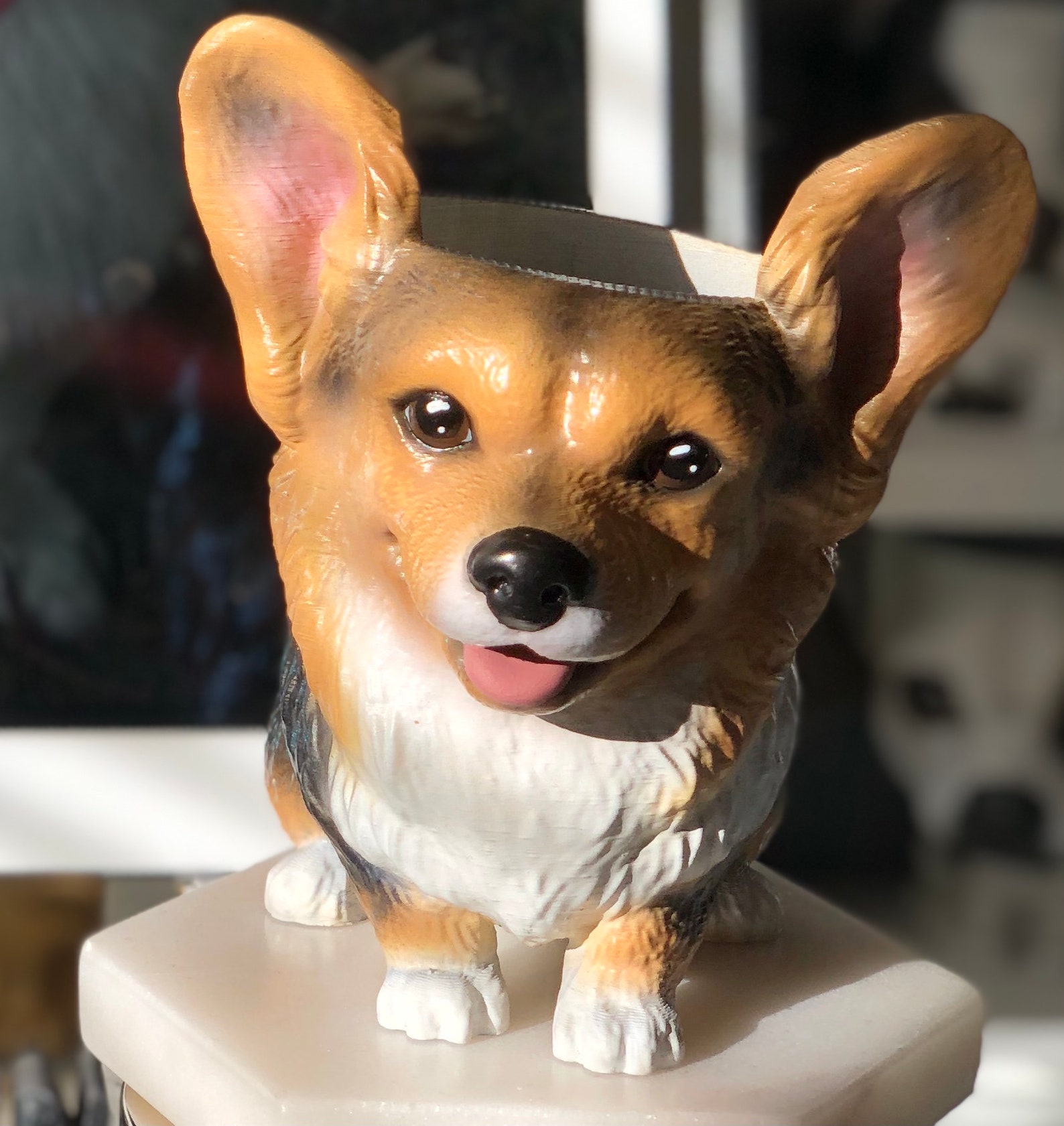 corgi dog statue
