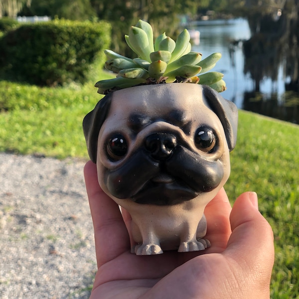 Dog Pop - Personalized dog planter, hand painted while using your photos as a reference! All available dog breeds 3d printed
