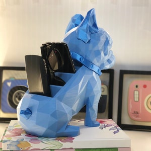 French Bulldog Desktop Organizer, 3D Printed, Makeup Organizer, Modern Art, Pen Organizer, Pen Holder, decoration figure image 3