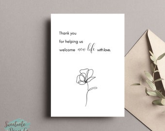 Printable Thank You Card for OB Doctors | Labor & Delivery Nurses | Digital Download