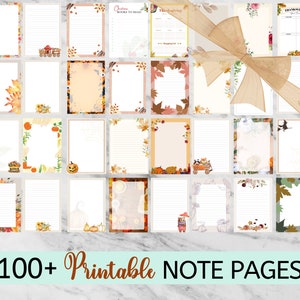 Papelería imprimible Otoño Otoño / Descarga instantánea Carta de escritura / Hojas de otoño imprimibles Papel de escritura de calabaza