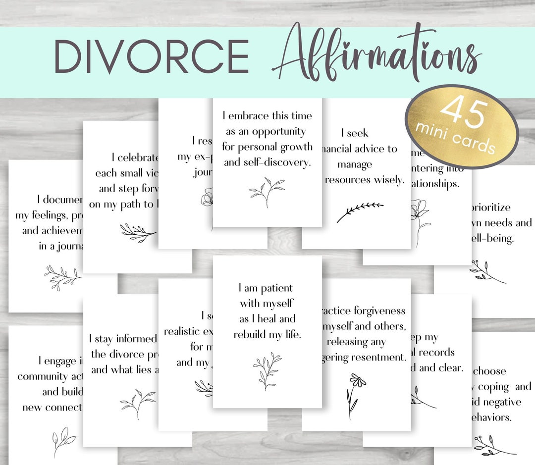 Printable Divorce Affirmation Cards | Healing & Support | Divorce ...