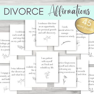 Carte di affermazione del divorzio stampabili / Guarigione e supporto / Recupero del divorzio / Download digitale