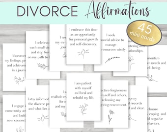 Printable Divorce Affirmation Cards | Healing & Support |  Divorce Recovery | Digital Download