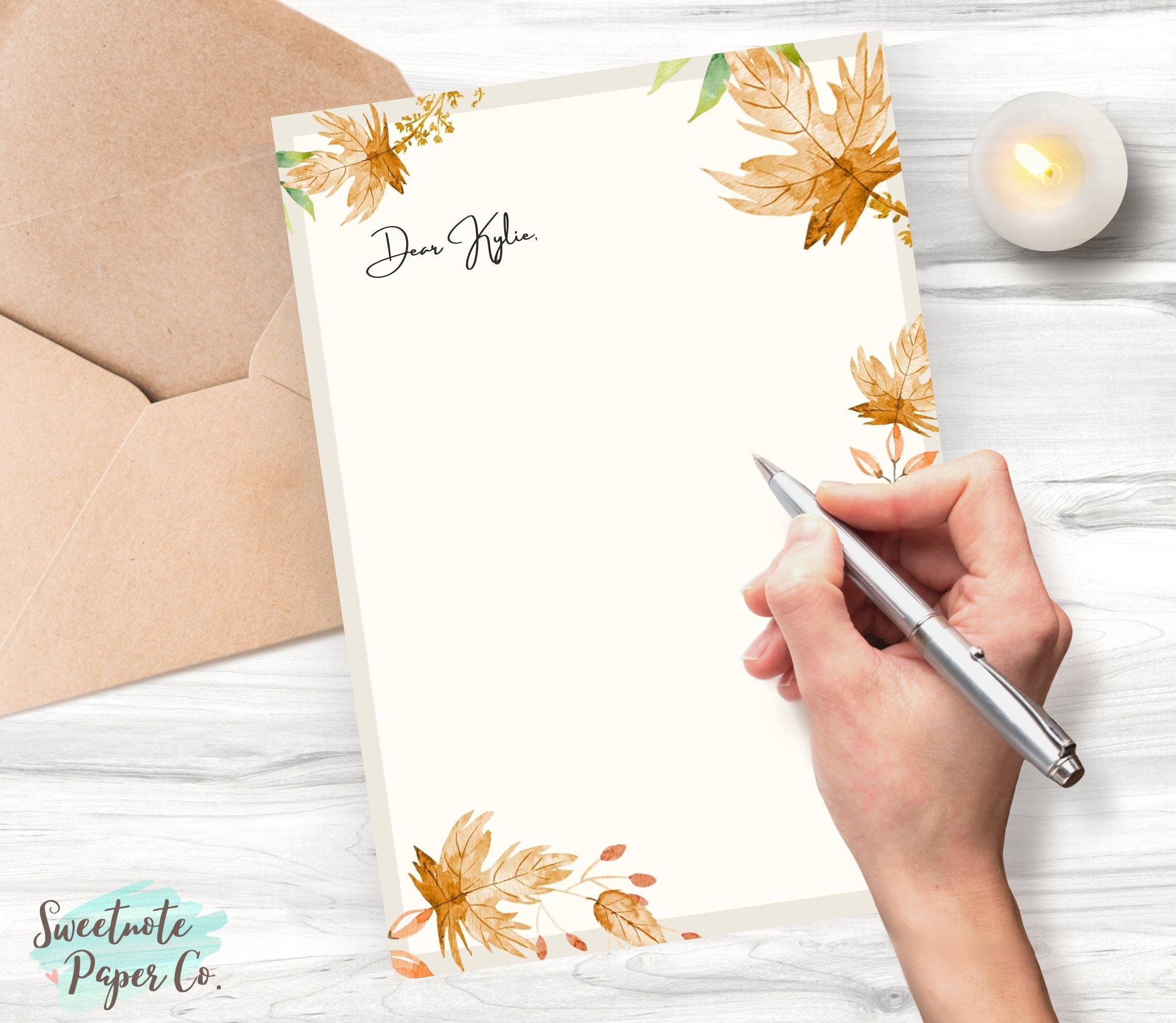 Printable Stationery Fall Autumn | Instant Download Writing Letter ...
