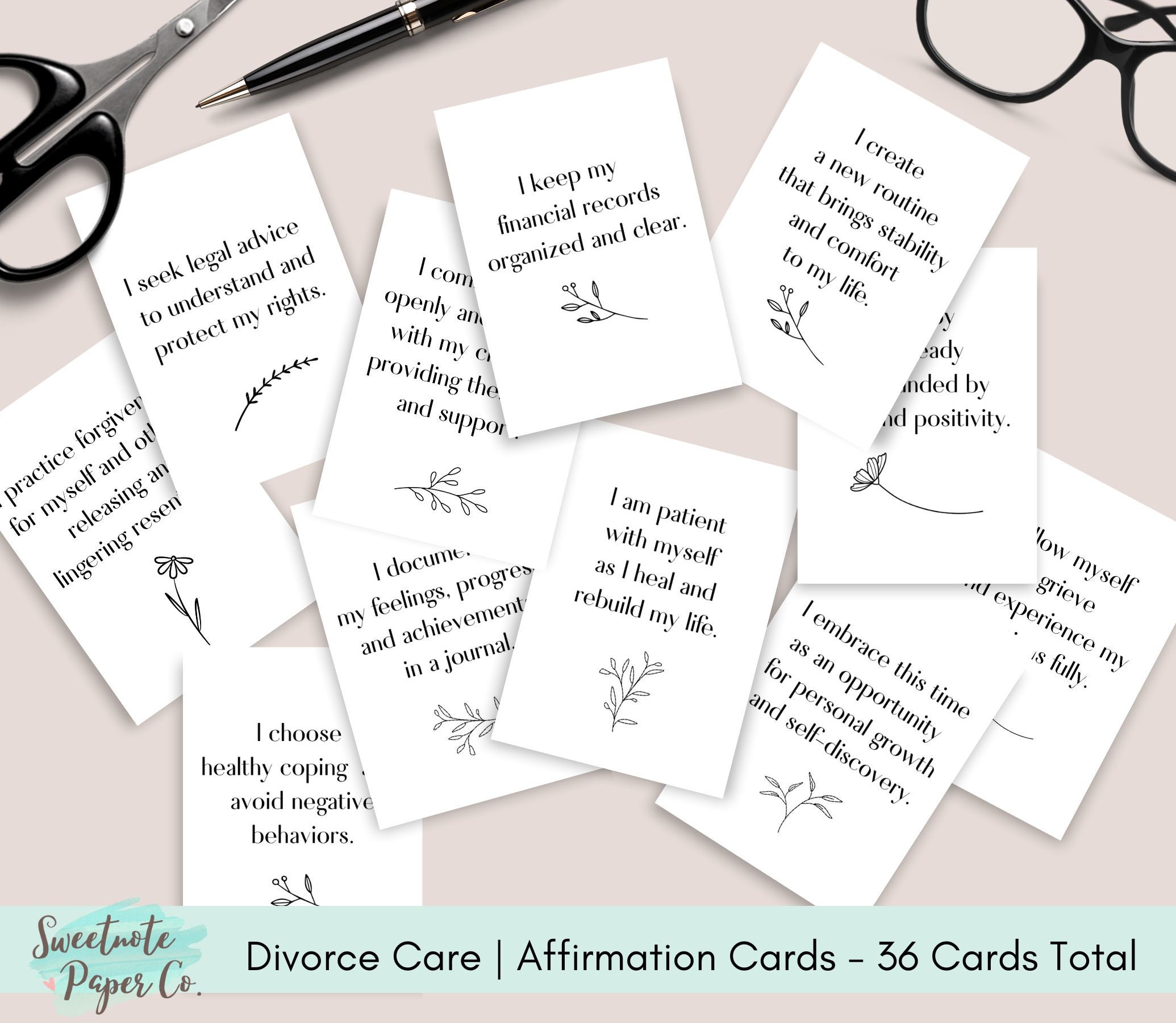 Printable Divorce Affirmation Cards | Healing & Support | Divorce ...