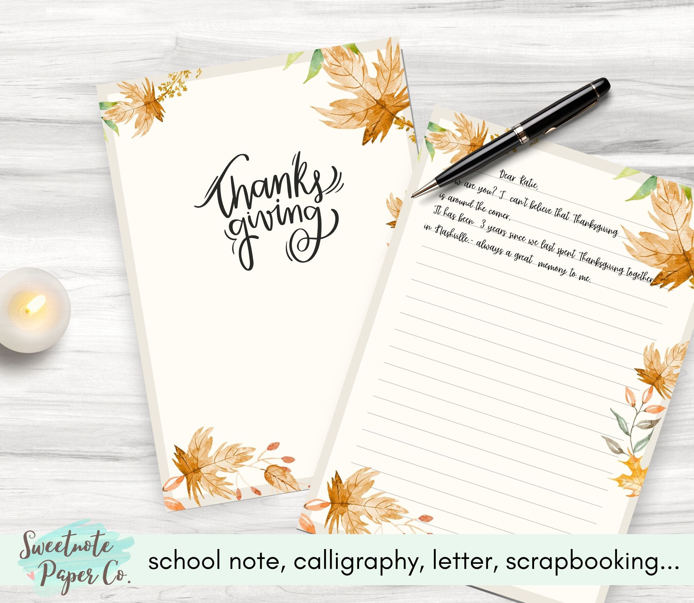 Printable Stationery Fall Autumn | Instant Download Writing Letter ...