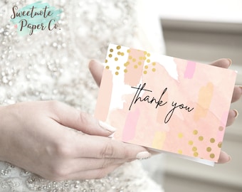 Printable Thank You Cards, Set of 6, Instant Download, Watercolor print, Card pack, Printable Cards, Watercolor Cards