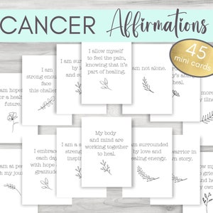 Cartes imprimables d'affirmation du cancer, soutien aux patients atteints de cancer-téléchargement numérique
