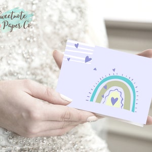 Printable Cute Rainbow Blank Cards, Set of 6, Instant Download, Rainbow Print Card, Card pack, Printable Cards, Cute Rainbow Cards