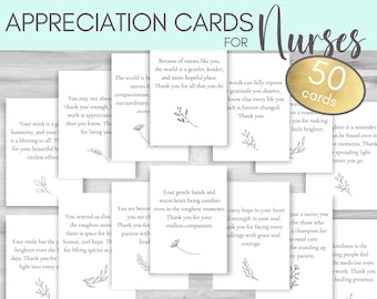 Nurses Appreciation Cards | Printable Thank You Cards for Nurses |  Instant Download Nurse Gift