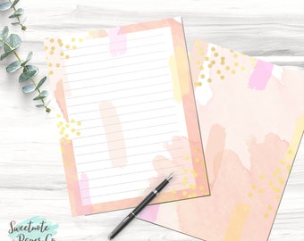 Printable Watercolor Note Page, Printable Abstract Note Page, Digital Lined Unlined Paper, Printable Watercolor Inserts, Scrapbook Page