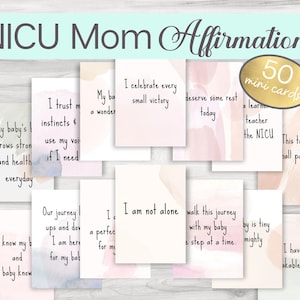 Druckbare Affirmationskarten für NICU Mütter, NICU Eltern Ermutigungskarten-Digitaler Download
