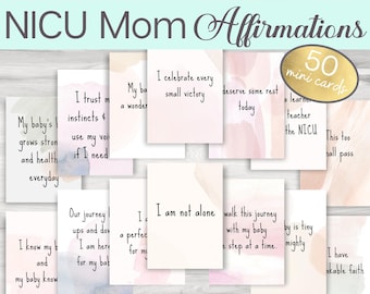 Cartes d'affirmation imprimables pour les mamans de l'USIN, cartes d'encouragement des parents de l'USIN-Téléchargement numérique