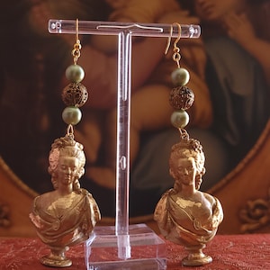 Marie Antoinette gold Bust Earrings