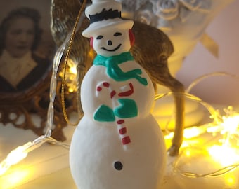 Retro snowman blowmold ornament