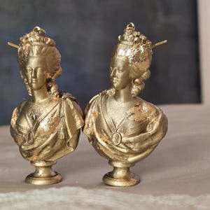 Marie Antoinette gold Bust Earrings