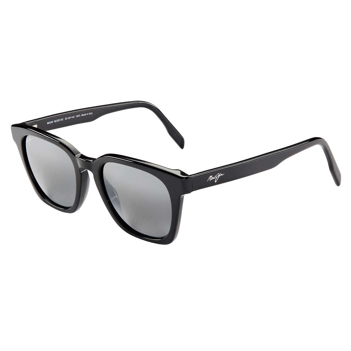 Maui Jim SHAVE ICE 533-02 Gloss Black Sunglasses Polarized Gray Glass Lenses