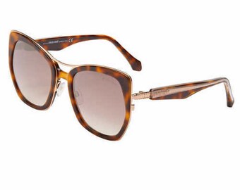 Roberto Cavalli RC1093SZ 52G Dark Havana Sunglasses Brown Mirror Gradient Lenses