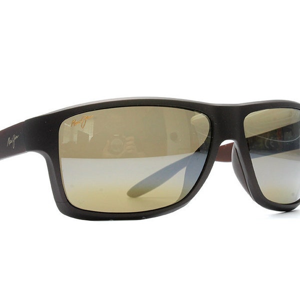 Maui Jim POHAKU H528-25M Mattbraune Sonnenbrille mit polarisierten HCL Bronze Linsen