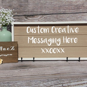 Personalized Custom White Framed Recessed Wood Pallet Wall Plaque | 19.5&quot; w x 9&quot; h | *Free Shipping*