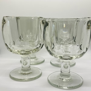 THUMBPRINT Beer-Water-Wine GOBLET/Heavy, Vintage  Glass Goblets