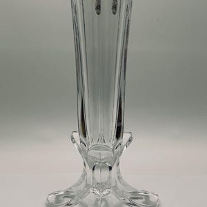 Crystal Bud Vase/Cristal D&#39; Arques Vase/Three Footed/Paneled Sides/New In Box