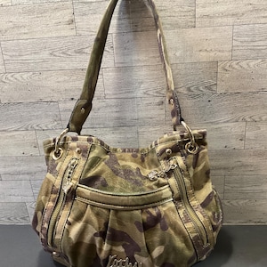 KATHY VAN ZEELAND Womens Handbag/camouglage With Gold Sparkle