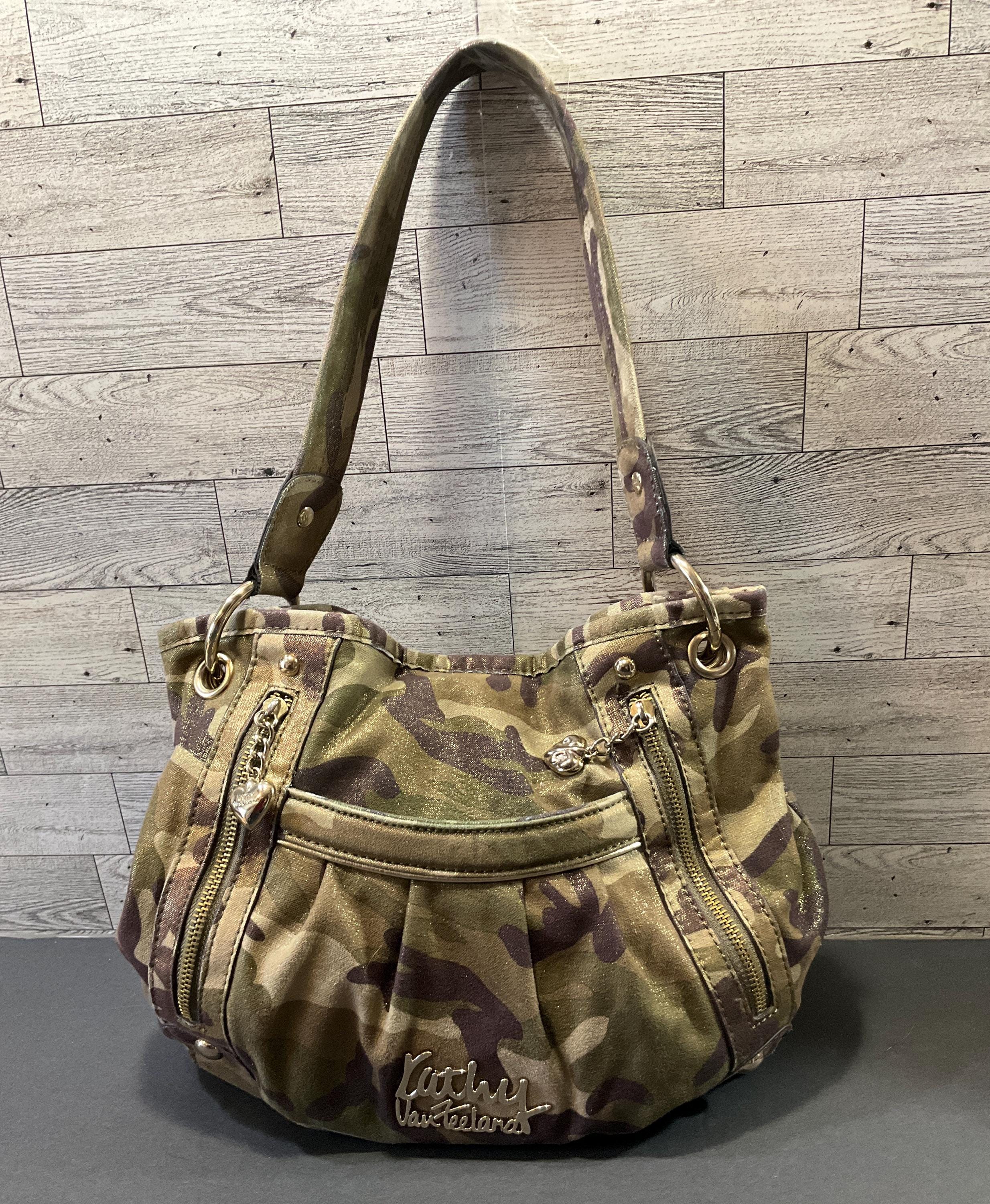 KATHY VAN ZEELAND Womens Handbag/camouglage With Gold Sparkle