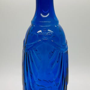Cobalt Blue Collectible Glass Bottle/Embossed Fan Shaped Drape Pattern