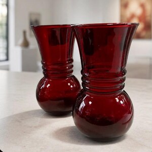 Royal Ruby Vase by Anchor Hocking