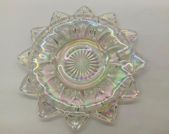 Federal Glass Bread and Butter Plate in Petal Iridescent Pattern