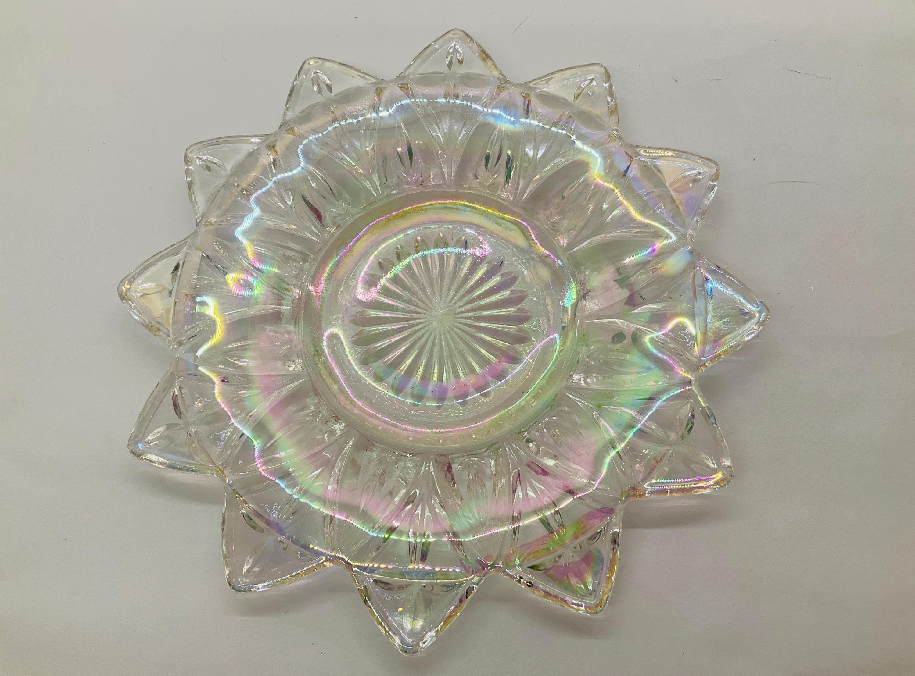 Federal Glass Bread and Butter Plate in Petal Iridescent Pattern