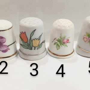 Assorted Floral Thimbles/Decorative Display Thimbles/Porcelain Vintage Thimbles