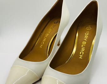 Tory Burch Penelope Toe Cap Pumps, Size Women's 9, Made in Italy