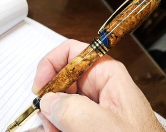 Pluma estilográfica de roble de Maine - pluma hecha a mano, pluma de lujo, instrumento de escritura fina, pluma a medida