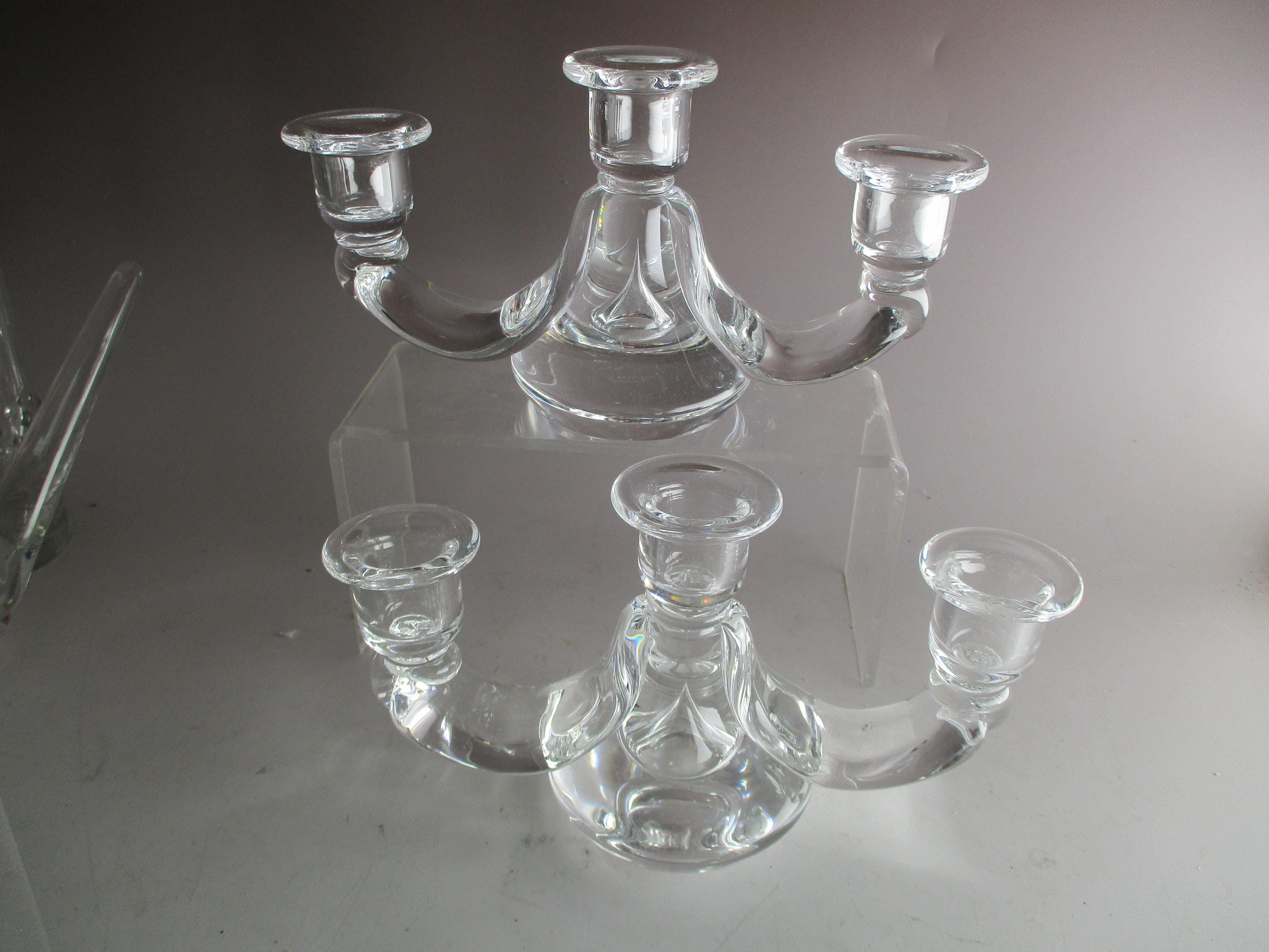 Steuben Glass Candlesticks - Etsy