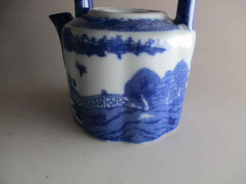 Victoria Ware Ironstone Teapot Flow Blue Etsy
