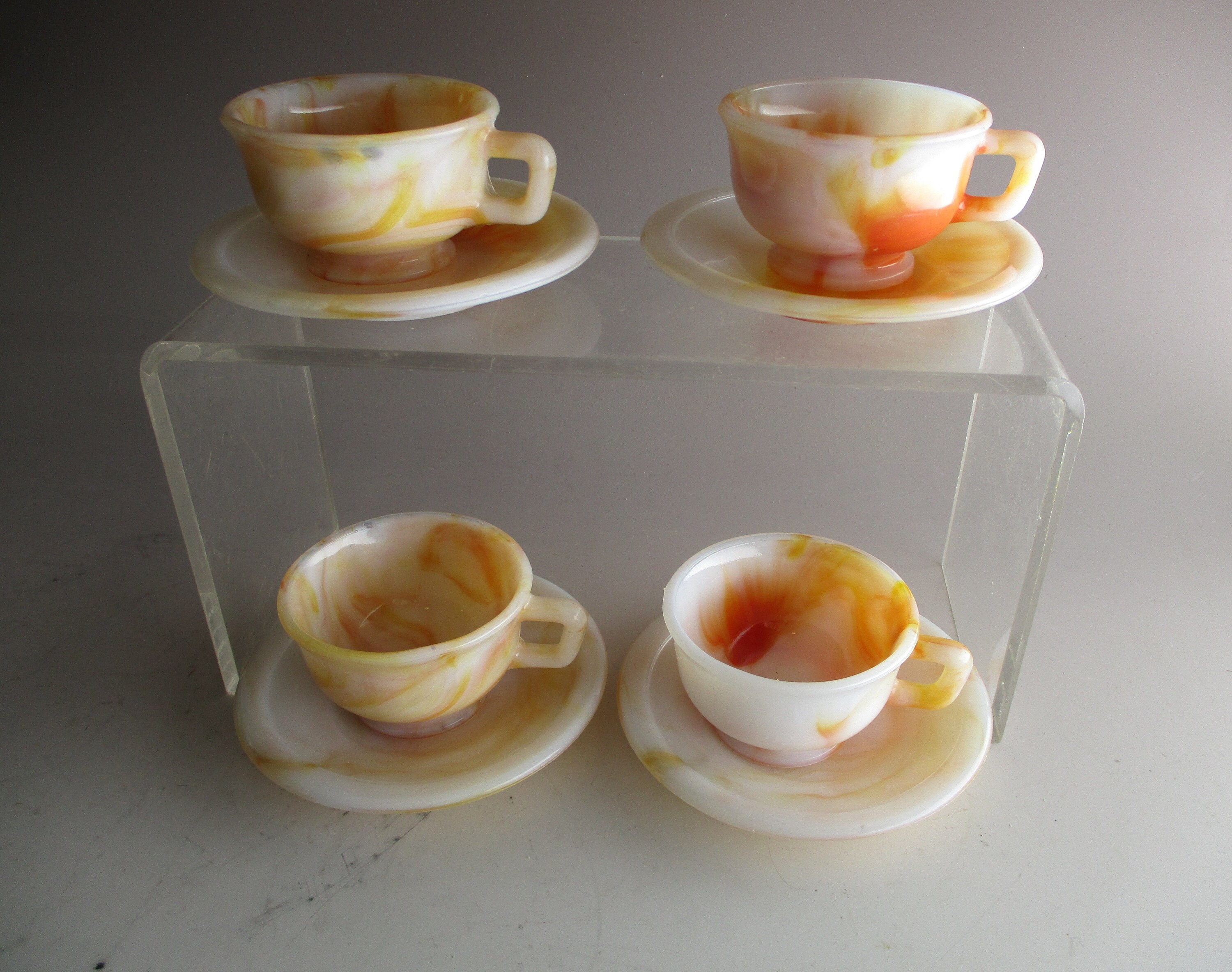 Akro Agate Cup and Saucer - Etsy