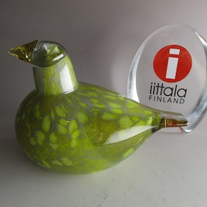 Iittala Nuutajarvi - Oiva Toikka Bird - Female Pine Grosbeak -2006