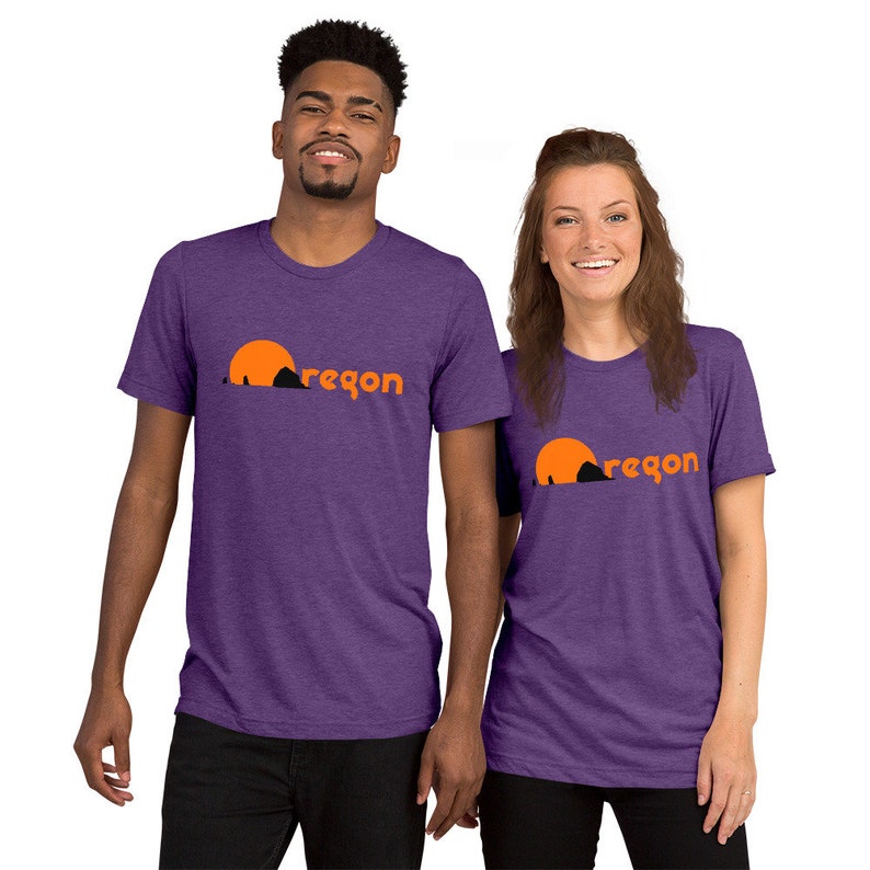 Oregon Coast T-shirt Retro Short-Sleeve Tri-Blend Purple Triblend