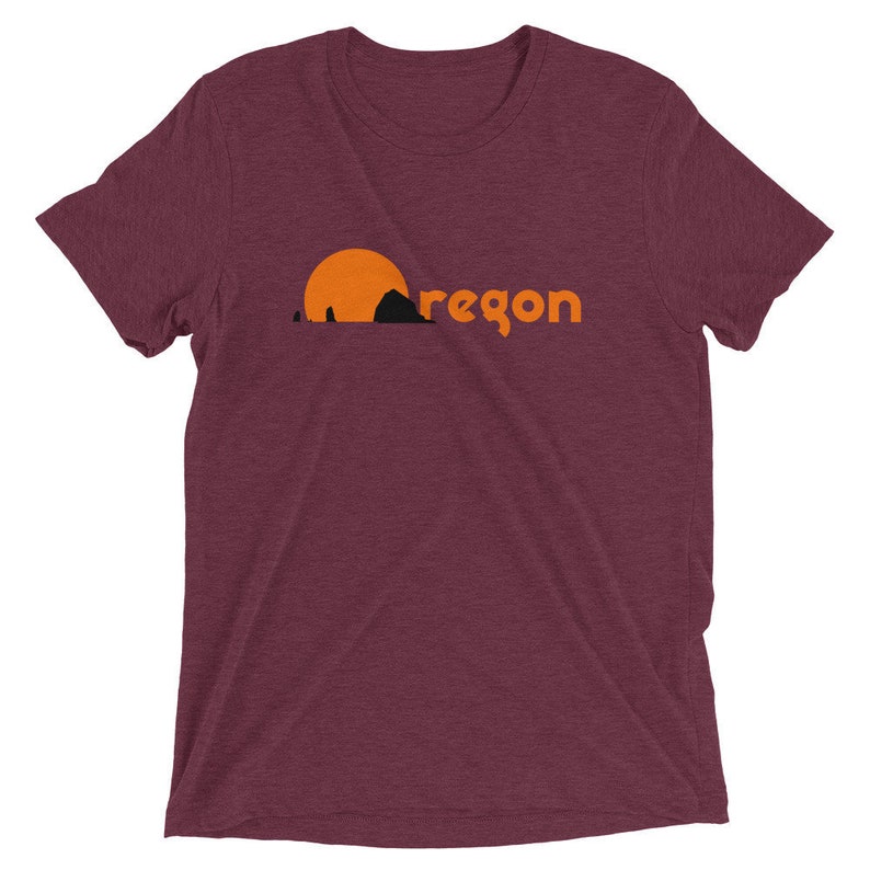 Oregon Coast T-shirt Retro Short-Sleeve Tri-Blend image 1
