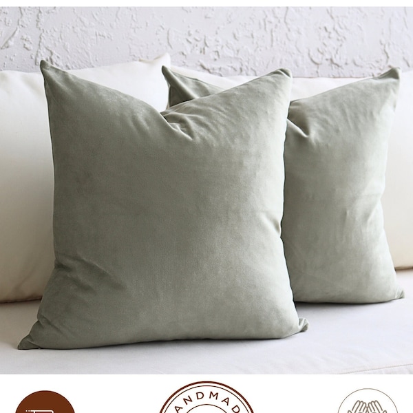 Green Velvet Pillows Etsy