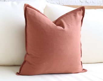 Terracotta 18 x 18 Throw Pillow, Comfort Colors Throw Pillows, Plain colored 18x18 Inch Accent Covers