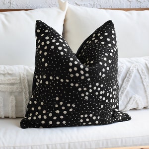 Black 20x20 Mud Cloth | Black Lumbar Throw | Black Design Decor Pillow Cover | Black Pillow | Boho Pillow Cover 12 x 22 Black Lumbar throw