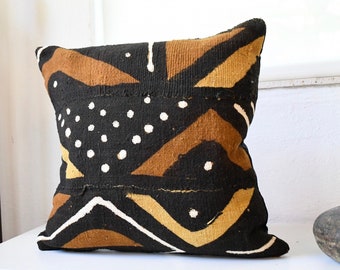 Handmade African Mud Cloth Pillow Cover | Multi-Color Mud Cloth | Mudcloth Cushion | Decorative Pillow Cover | Euro | Sham Pillow Cover