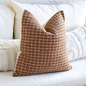 Boho Tufted Pillow Covers 18x18 Inch - Khaki Embroidery With Tassels, Farmhouse Decor - View #8